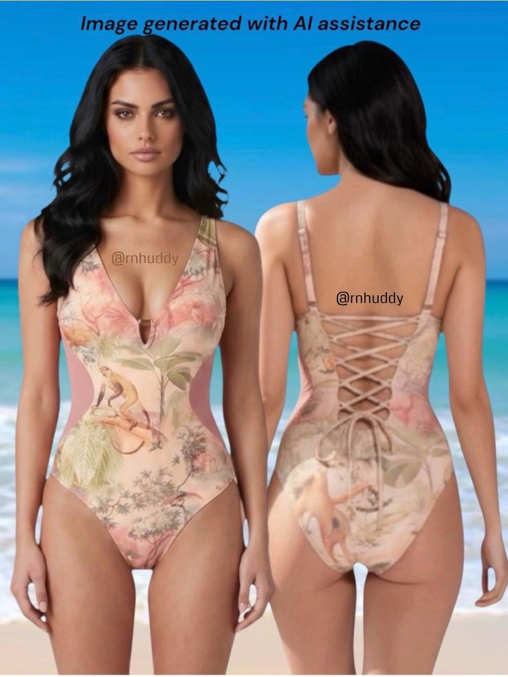 NWT Ta3 S Xlong plungey triangle contour cheeky swimsuit